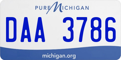 MI license plate DAA3786