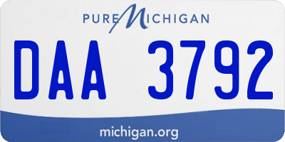 MI license plate DAA3792