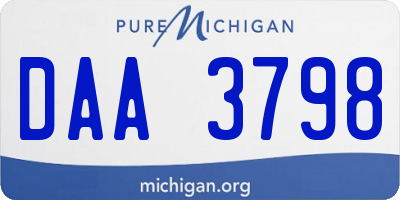 MI license plate DAA3798