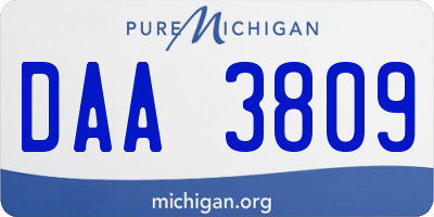 MI license plate DAA3809