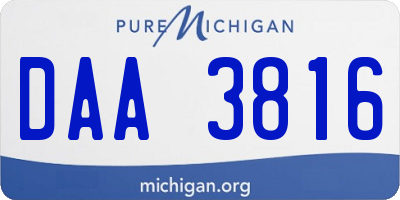 MI license plate DAA3816