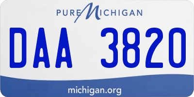 MI license plate DAA3820