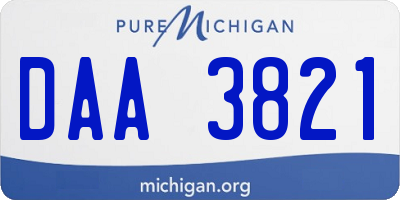 MI license plate DAA3821