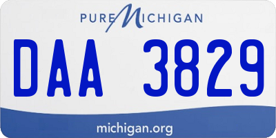 MI license plate DAA3829