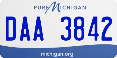 MI license plate DAA3842