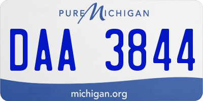 MI license plate DAA3844