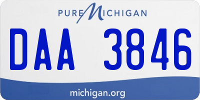 MI license plate DAA3846