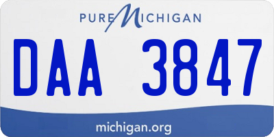 MI license plate DAA3847