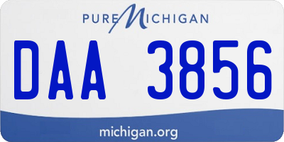 MI license plate DAA3856