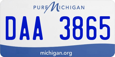 MI license plate DAA3865
