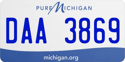 MI license plate DAA3869