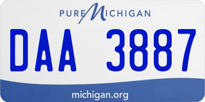 MI license plate DAA3887