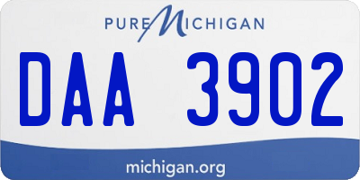MI license plate DAA3902