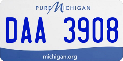 MI license plate DAA3908