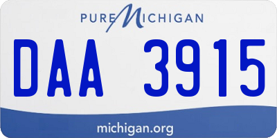 MI license plate DAA3915