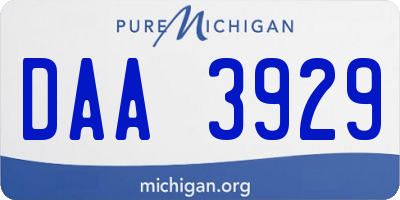 MI license plate DAA3929