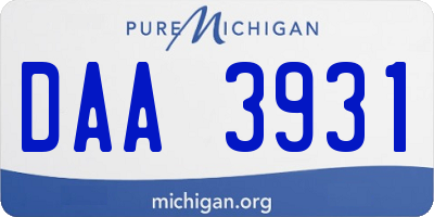 MI license plate DAA3931