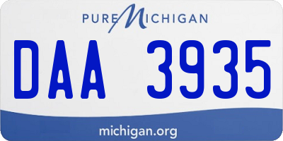 MI license plate DAA3935