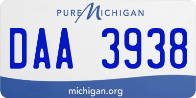 MI license plate DAA3938