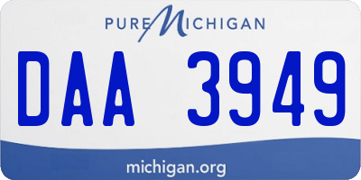 MI license plate DAA3949