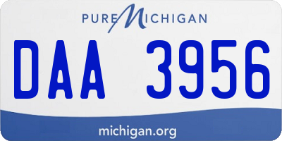 MI license plate DAA3956