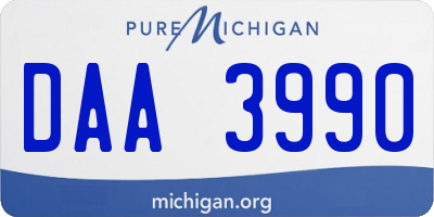 MI license plate DAA3990