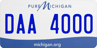 MI license plate DAA4000