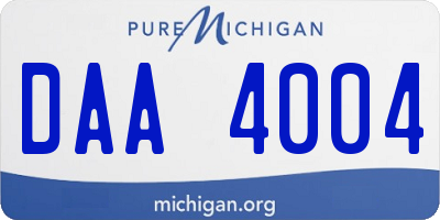 MI license plate DAA4004