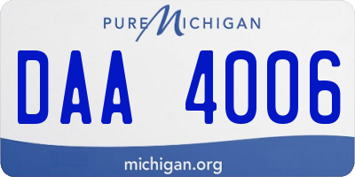MI license plate DAA4006