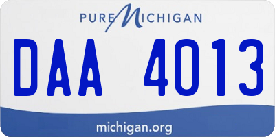 MI license plate DAA4013