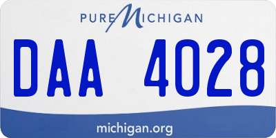 MI license plate DAA4028