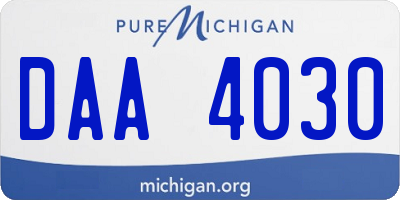 MI license plate DAA4030