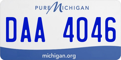 MI license plate DAA4046