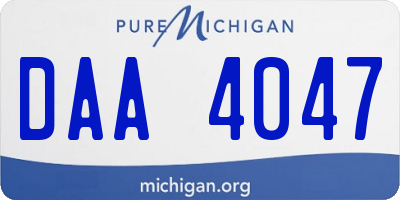 MI license plate DAA4047