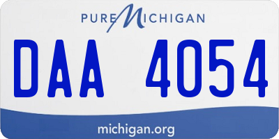 MI license plate DAA4054