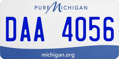 MI license plate DAA4056