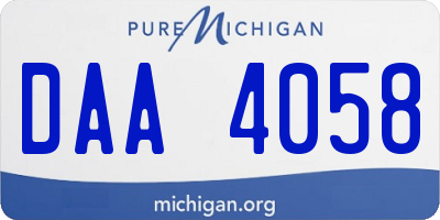 MI license plate DAA4058
