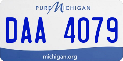 MI license plate DAA4079