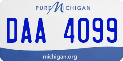MI license plate DAA4099