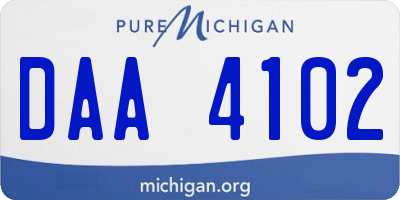 MI license plate DAA4102