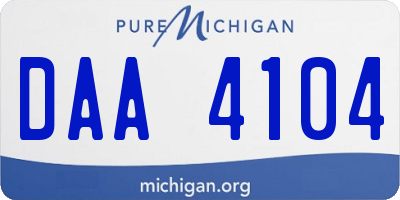 MI license plate DAA4104