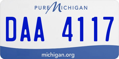 MI license plate DAA4117