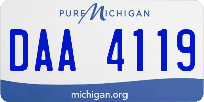MI license plate DAA4119