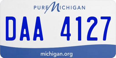MI license plate DAA4127