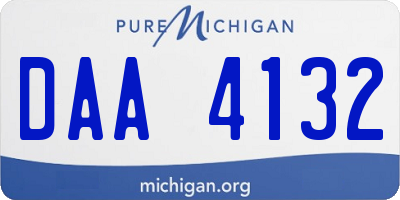 MI license plate DAA4132
