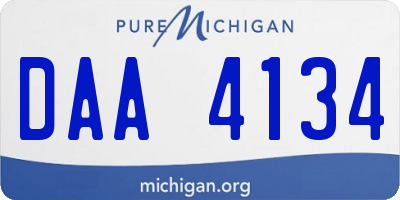 MI license plate DAA4134