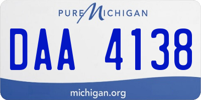 MI license plate DAA4138