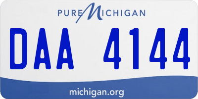 MI license plate DAA4144