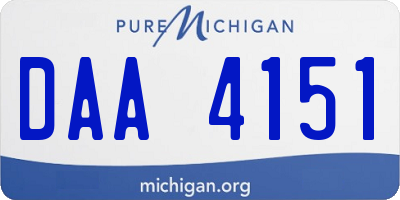 MI license plate DAA4151