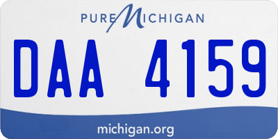 MI license plate DAA4159